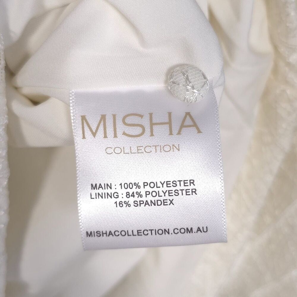 MISHA COLLECTION Size US 2 Natasha Mini Dress Milk Long Sleeve Open Back Sexy - Picture 14 of 15